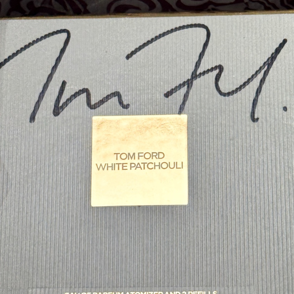 RARE autograph, Tom Ford, white patchouli box and atomizer package